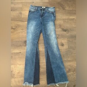 Altard State Two Tone Washed Denim Bellbottoms Size 29